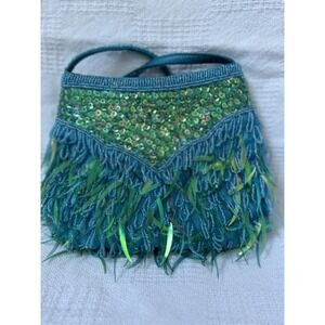 Vintage beaded Blue Green Purse